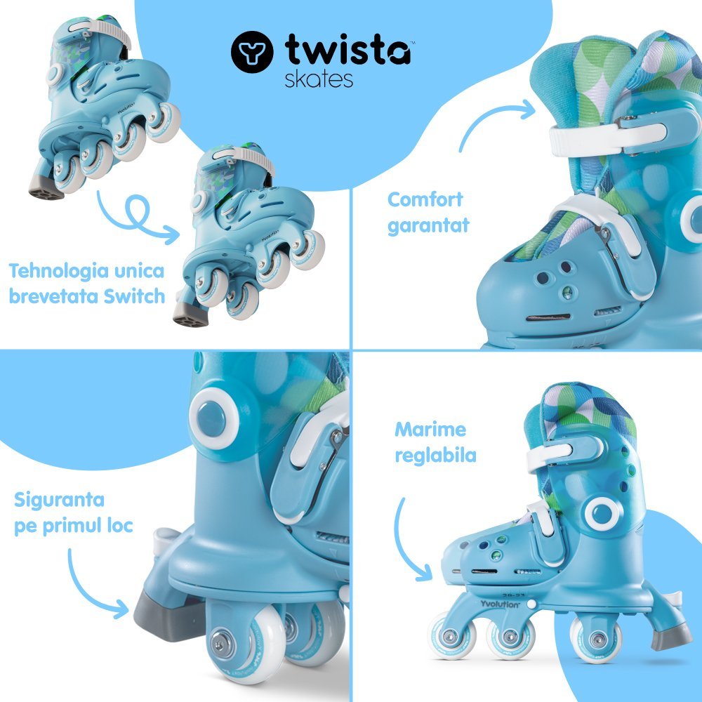 Role ajustabile Yvolution Twista Skates marime 23-28 blue – imaginea 3