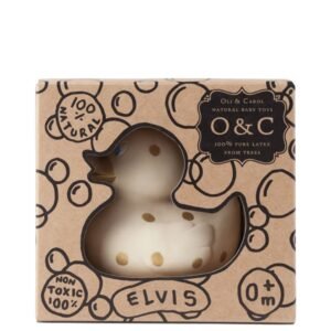 Jucarie pentru baie Ratusca Elvis cu buline aurii