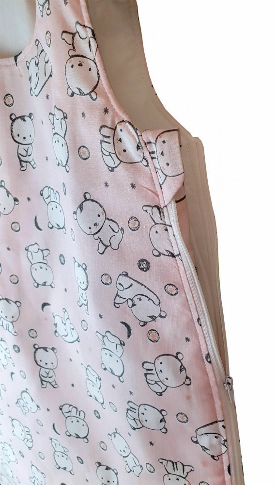 Sac de dormit copii 0.8 tog KidsDecor Baby Bear roz din bumbac 110 cm – imaginea 2