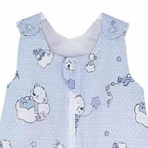 Sac de dormit copii 0.8 tog KidsDecor Ursuletul Martinica albastru din bumbac 130 cm