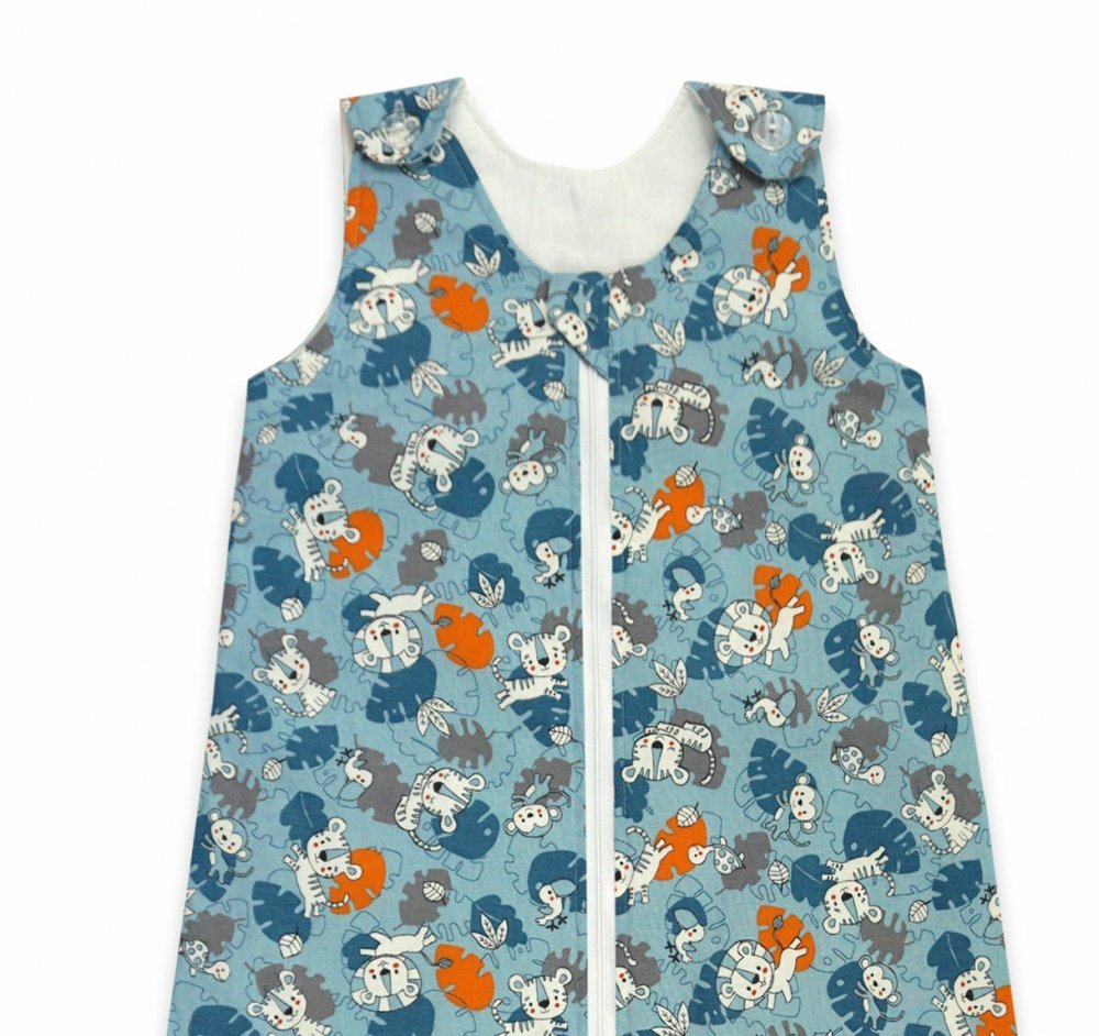 Sac de dormit copii 2.5 tog KidsDecor Tiger Jungle din bumbac 60 cm