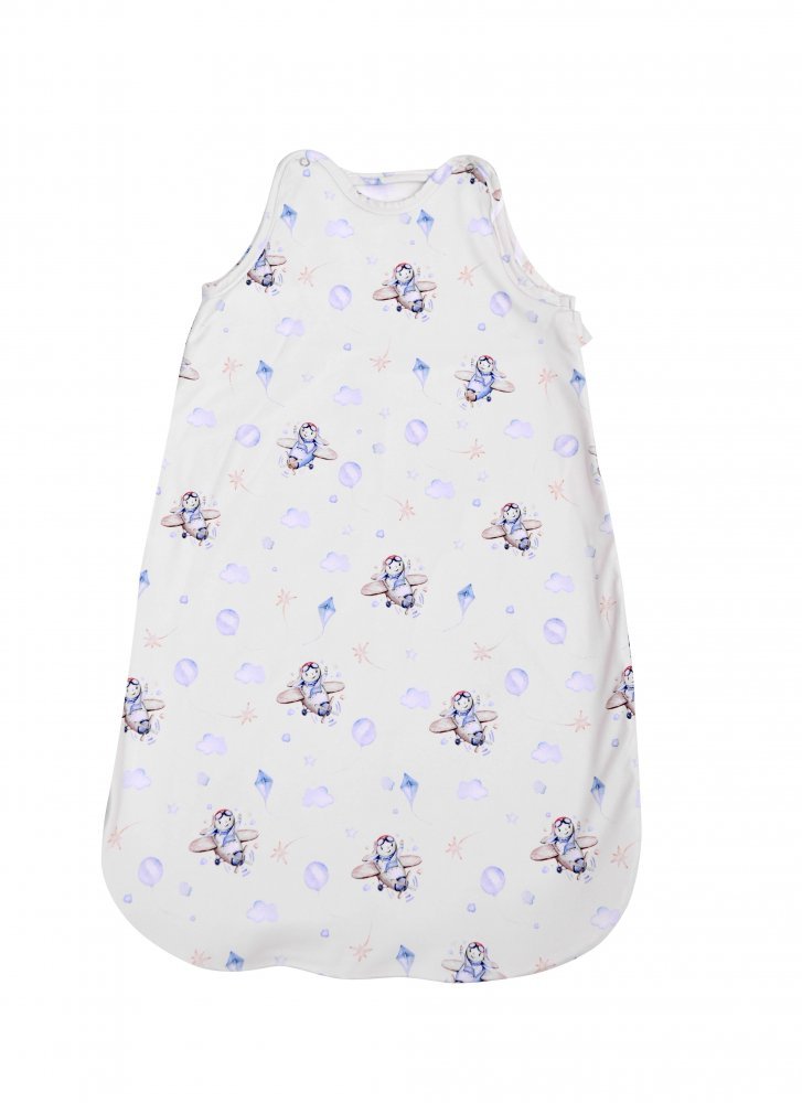 Sac de dormit de vara 95 cm bumbac ranforce aeroplane