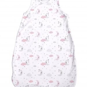 Sac de dormit de vara 95 cm bumbac ranforce pink moon  star