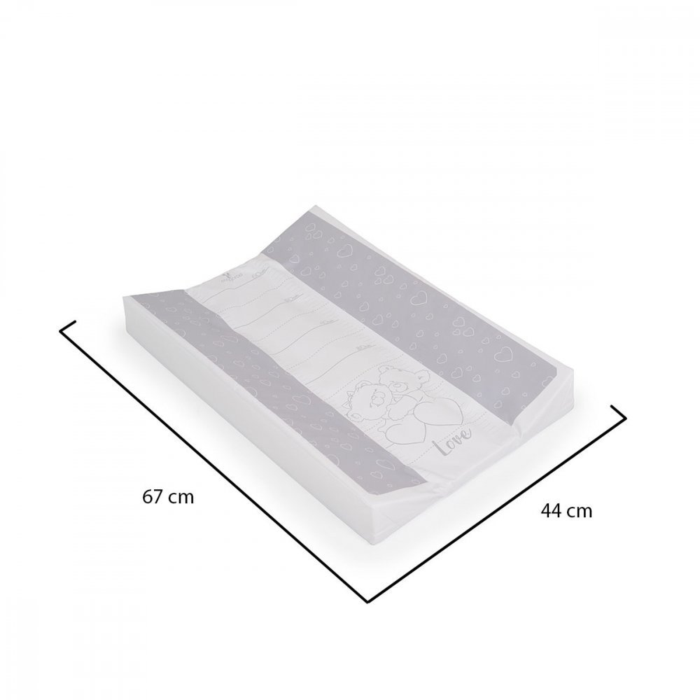Saltea moale de infasat bebelusi Cangaroo Grey bears 44x67cm,suprafata impermeabila,taliometru incorporat,curatare usoara – imaginea 3