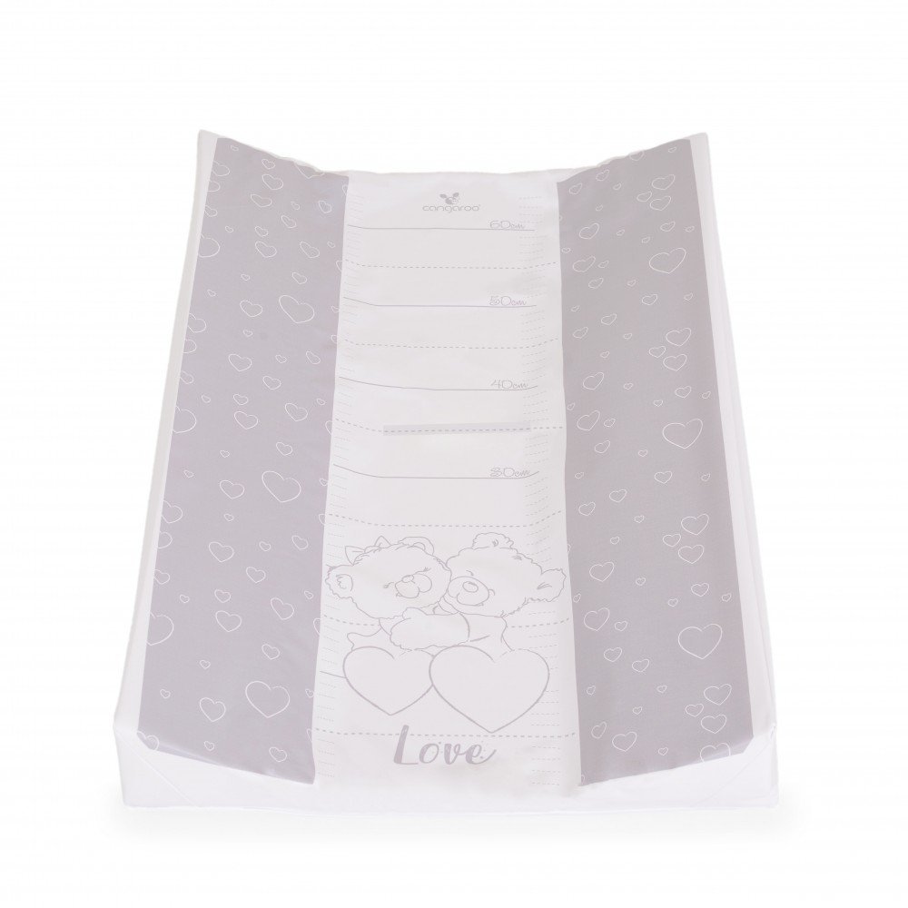 Saltea moale de infasat bebelusi Cangaroo Grey bears 44x67cm,suprafata impermeabila,taliometru incorporat,curatare usoara – imaginea 4