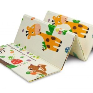Covoras pliabil multifunctional Toyz pentru copii cu 2 fete,din spuma XPE fara substante nocive, antiderapant, izolator termic 200x180x1 cm, geanta transport inclusa Animals