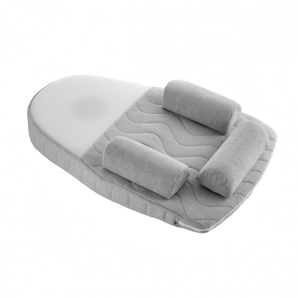 Salteluta plan inclinat si saculet cu samburi de cirese BabyJem 65×44 cm Velvet Grey – imaginea 4