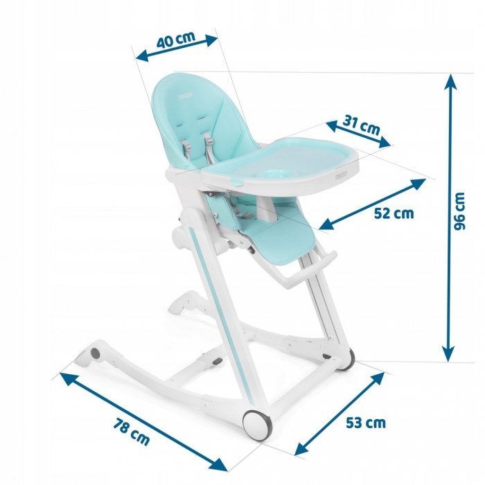 Scaun de masa cu roti Ricokids Tugo turcoaz – imaginea 6