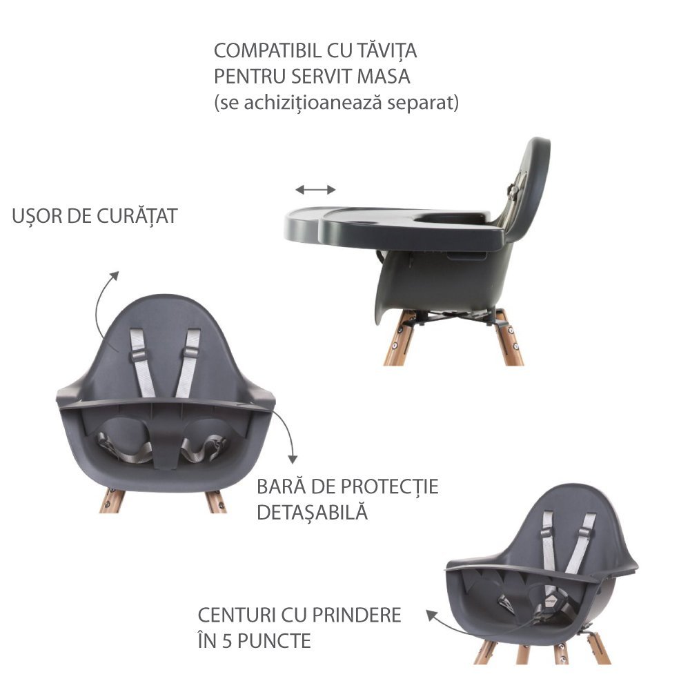 Scaun de masa reglabil in inaltime Childhome Evolu 2 NucNegru – imaginea 4
