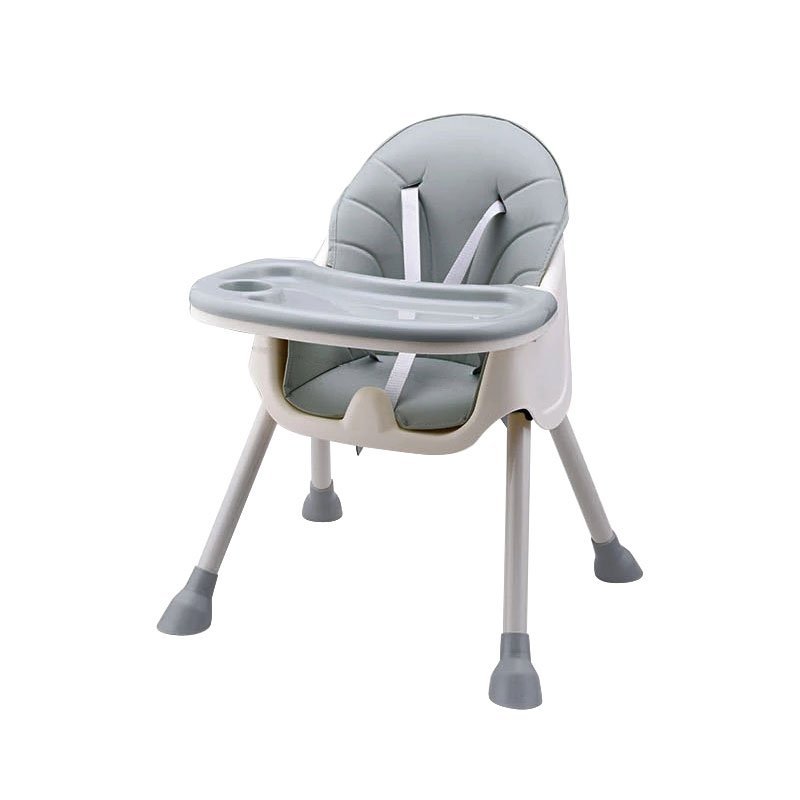 Scaun de masa pentru copii Little Mom Dinner Grey transformabil, cu tavita dubla ajustabila si detasabila, cu suport pentru picioare si centura in 5 puncte, dimensiune 62 x 77 x 92 cm – imaginea 7