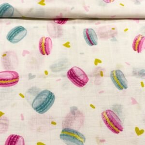 Scutec din muselina 80x80 cm Kreis Design Macarons Colorate