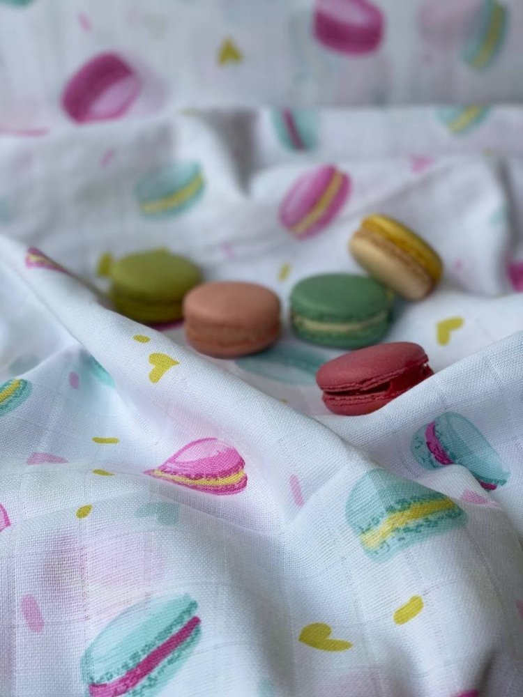 Scutec din muselina 80×80 cm Kreis Design Macarons Colorate – imaginea 2