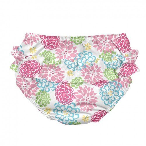 Slip refolosibil pentru inot si antrenament la olita Ultimate iPlay White Zinnia (cu volanase) 3T – imaginea 2