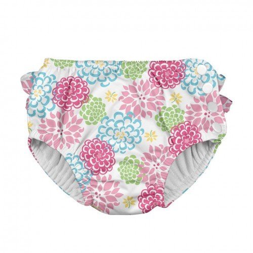 Slip refolosibil pentru inot si antrenament la olita Ultimate iPlay White Zinnia (cu volanase) 3T – imaginea 3