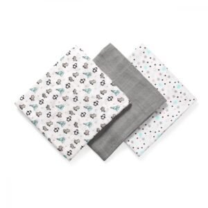 Set 3 scutece din bumbac si bambus Baby Ono Bamboo 02 Gri