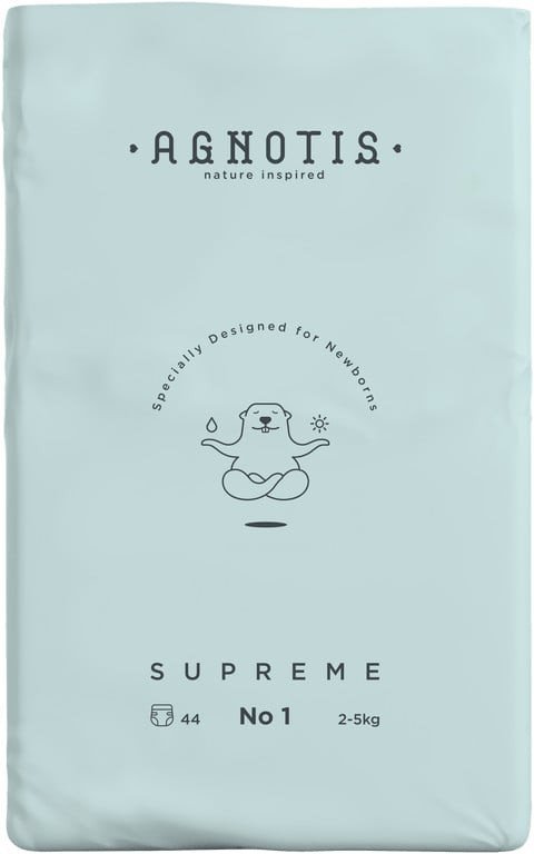 Scutece hipoalergenice Supreme Agnotis marimea nr.1 2-5 kg 44 bucati – imaginea 4