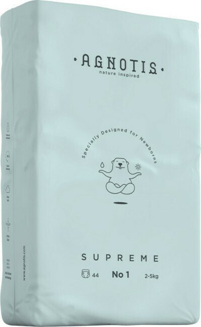Scutece hipoalergenice Supreme Agnotis marimea nr.1 2-5 kg 44 bucati