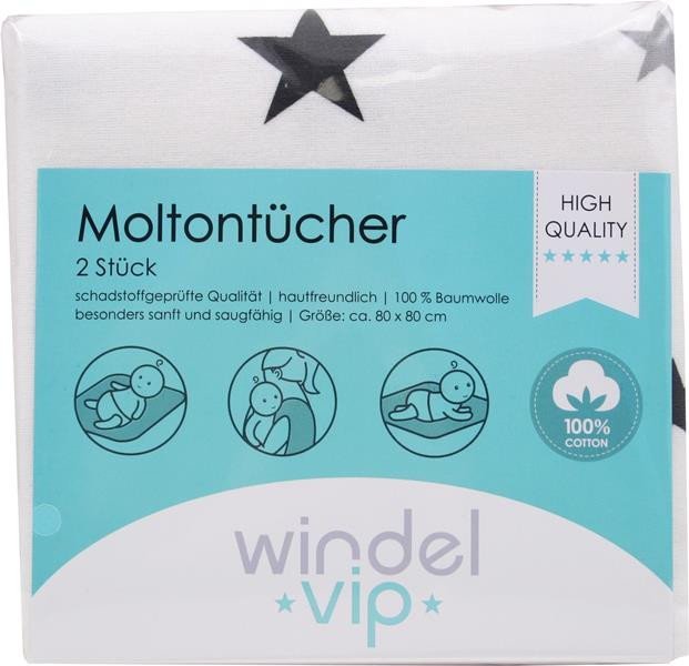 Scutece multifunctionale molton 80×80 cm 2set Star A.H. – imaginea 2