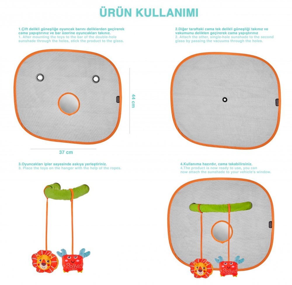 Set 2 parasolare BabyJem cu jucarii si oglinda – imaginea 6