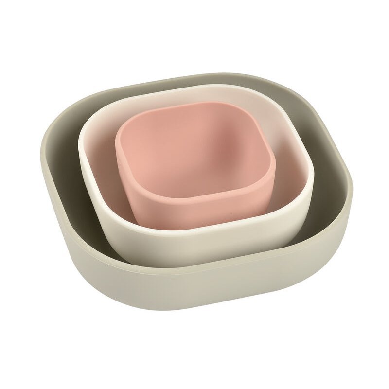 Set 3 boluri din silicon Beaba Velvet grey – imaginea 3