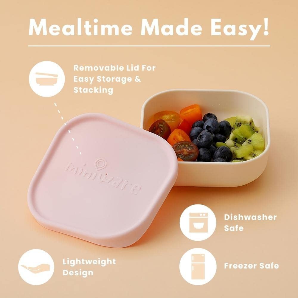 Set 3 boluri pentru hrana bebelusi Miniware Snack Bowl Cotton Candy+Toffee+Vanilla – imaginea 3
