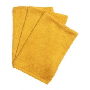 Set 3 manusi pentru baie din bambus Ocru