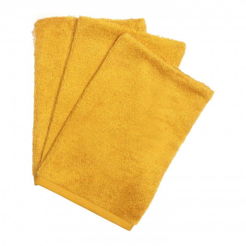 Set 3 manusi pentru baie din bambus Ocru
