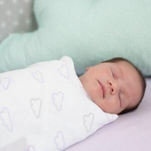 Set 3 museline bebe 100 bumbac Pink Triangles 80x80 cm