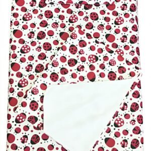 Set 3 piese paturica cu cearsaf si pernuta 120x60 cm Buburuze rosunegru
