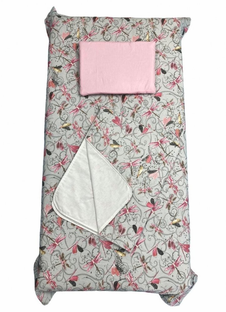 Set 3 piese paturica cu cearsaf si pernuta 140×70 cm Libelule
