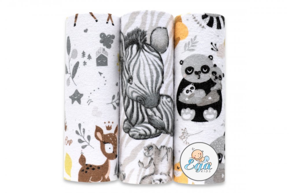 Set 3 scutece din finet 70×80 cm No5 Animals – imaginea 2