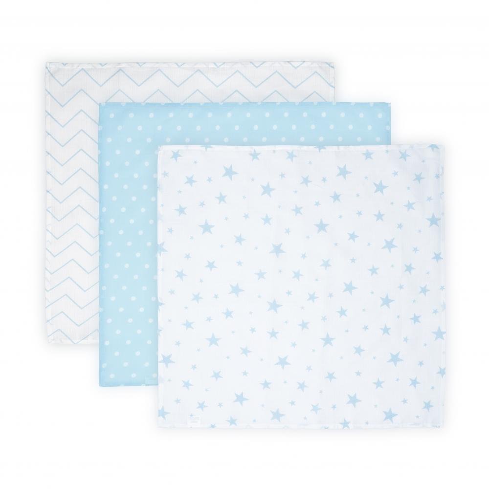 Set 3 scutece pled muselina 80 x 80 cm Blue Mix – imaginea 2