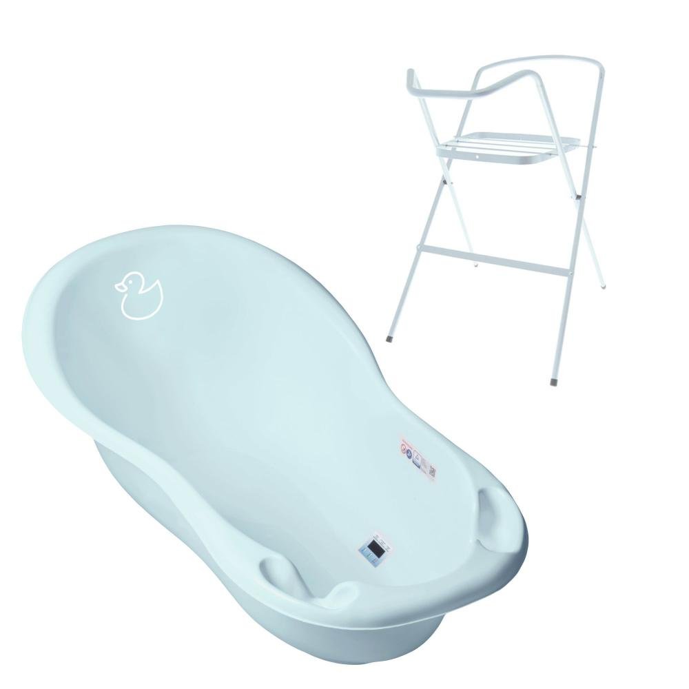 Set Cadita 102 cm cu suport metalic Duck Albastru – imaginea 2