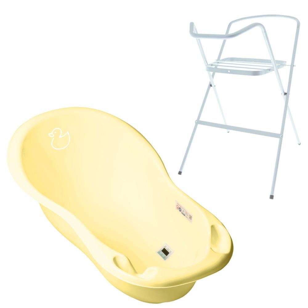 Set Cadita 102 cm cu suport metalic Duck Galben – imaginea 2