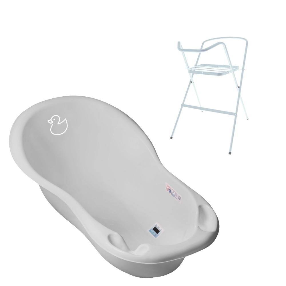 Set Cadita 102 cm cu suport metalic Duck Gri – imaginea 2