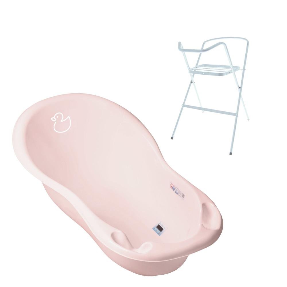 Set Cadita 102 cm cu suport metalic Duck Roz – imaginea 2