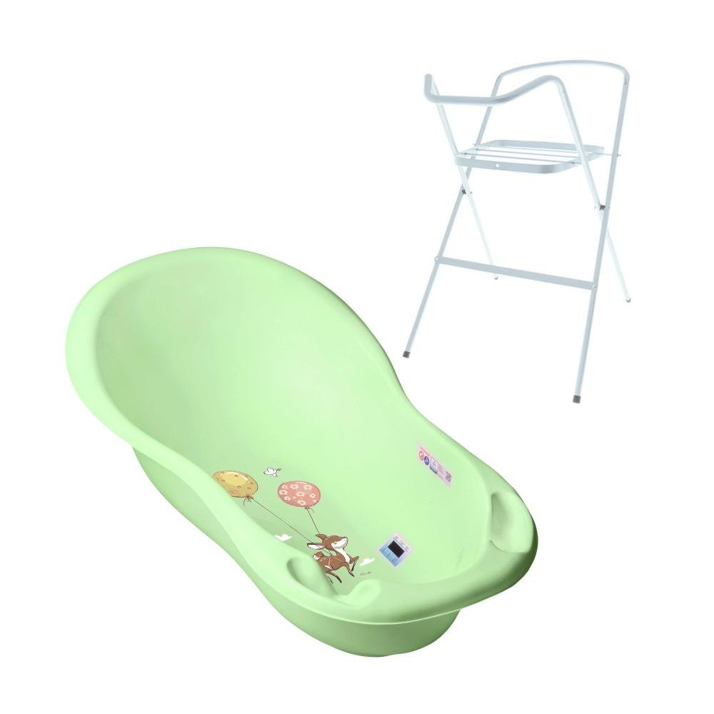 Set Cadita 102 cm cu suport metalic Forest Verde – imaginea 2