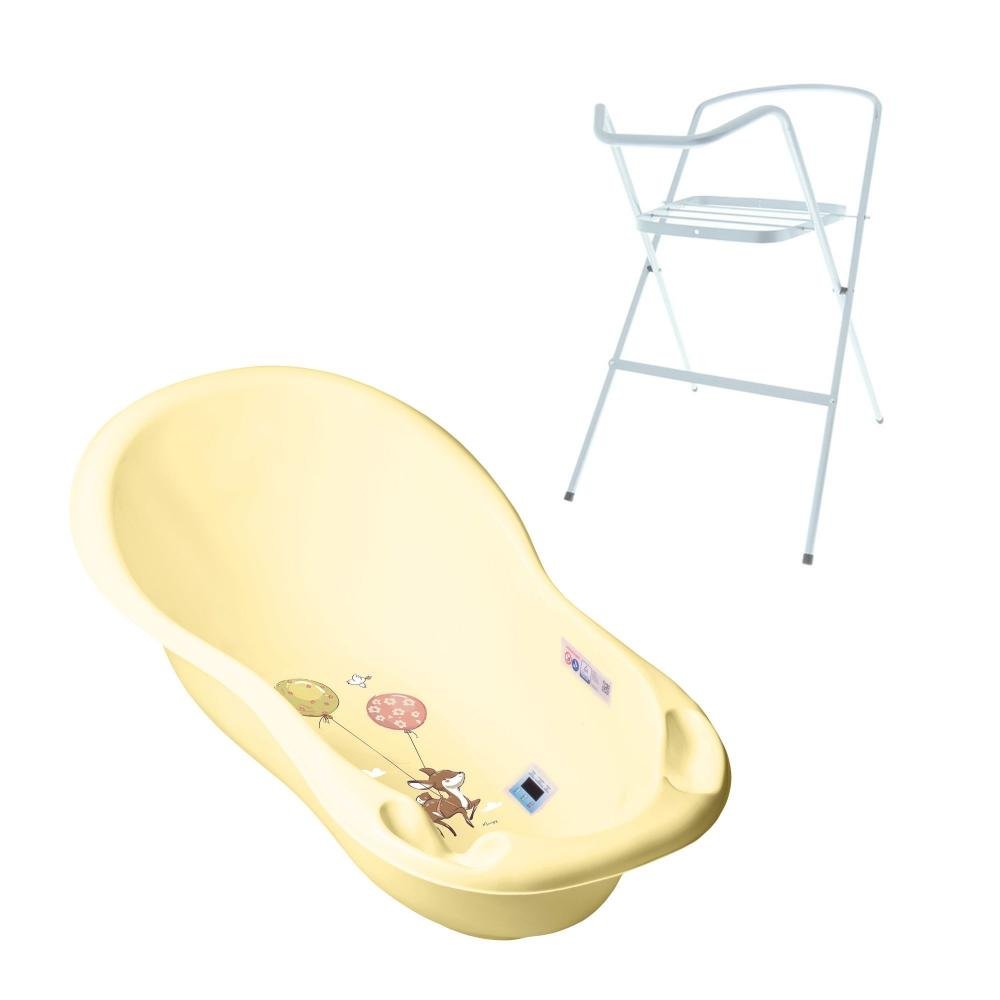 Set Cadita 86 cm cu suport metalic Forest Galben – imaginea 2