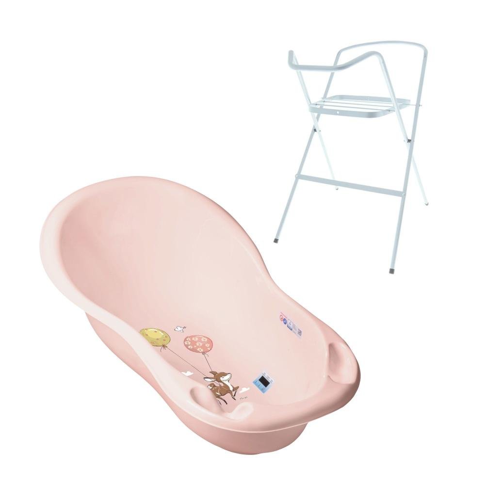 Set Cadita 86 cm cu suport metalic Forest Roz – imaginea 2