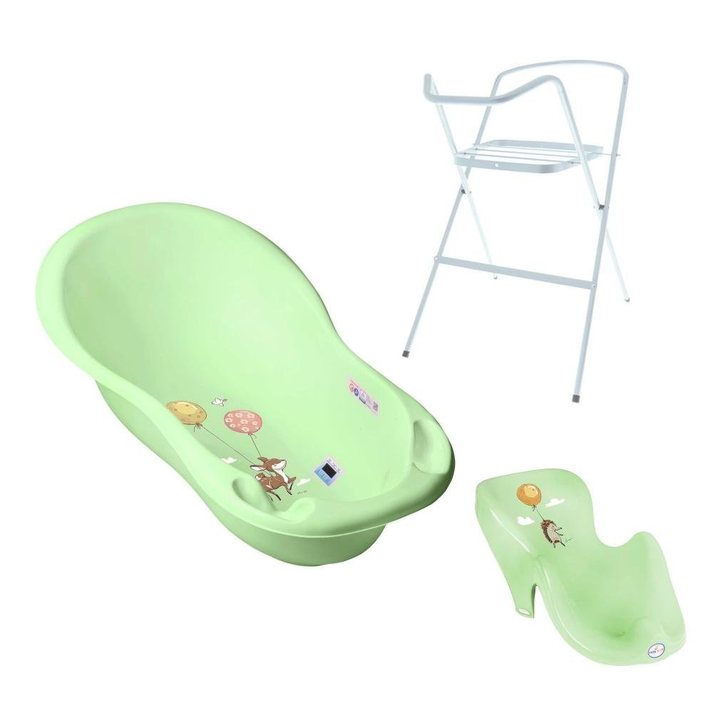 Set Cadita 86 cm cu suport metalic si suport anatomic Forest Verde – imaginea 2