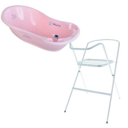 Set Cadita cu suport metalic Little Bunnies 102cm Roz – imaginea 3