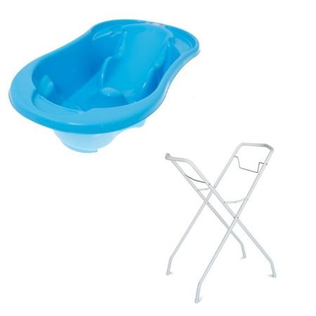 Set Cadita anatomica cu suport metalic Komfort Albastra – imaginea 3