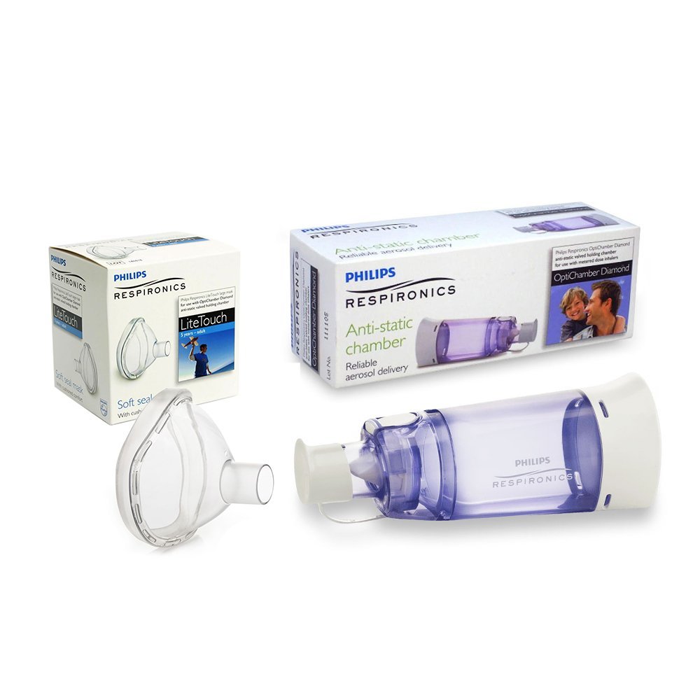 Set camera de inhalare si masca large 5 ani – adulti LiteTouch Philips Respironics