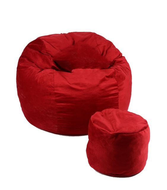 Set fotoliu puf pentru copii 5-16 ani matusalem otoman red diamond umplut cu fulgi de burete memory mix – imaginea 7