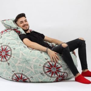 Set fotoliu Pufrelax king size perna decorativa true north umplut cu fulgi de burete memory mix