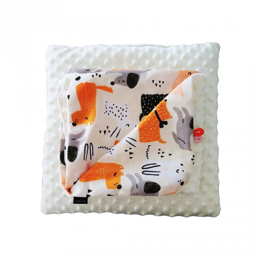 Set Paturica si perna Minky pentru copii 580 Galben 75×85 cm