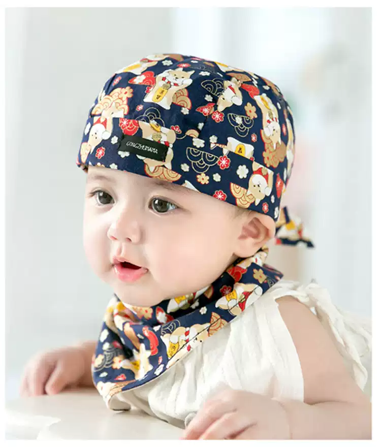 Set baieti bandana si esarfa albastra Akyta – 6-12 luni