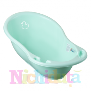 Set cadita 102 cm cu senzor de temperatura si suport anatomic Duck Mint