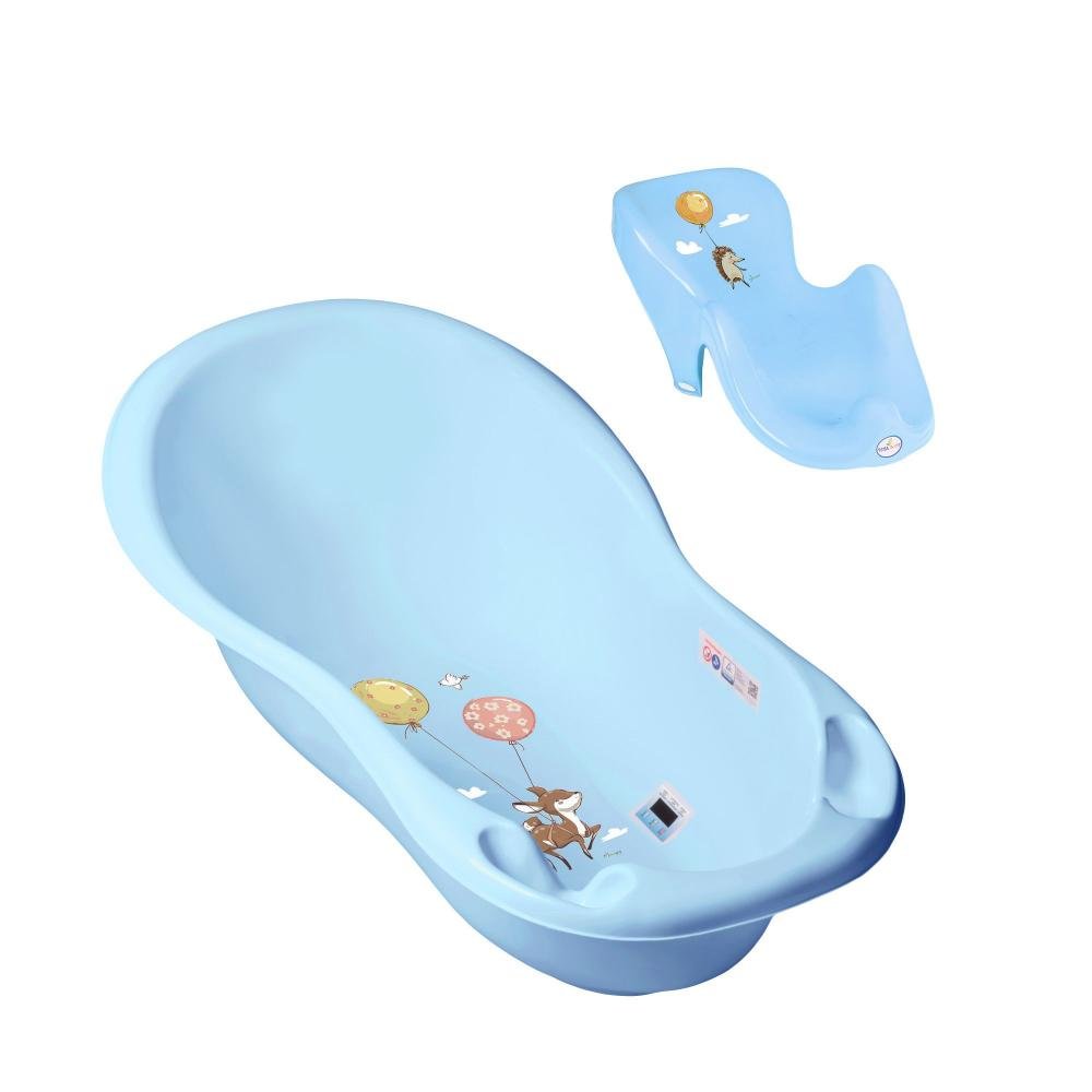 Set cadita 86 cm cu senzor de temperatura si suport anatomic Forest Albastru – imaginea 2