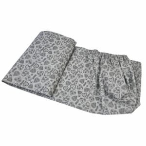Set cearceafuri Gray Hearts patut bebelus 60x85 cm cu elastic din bumbac